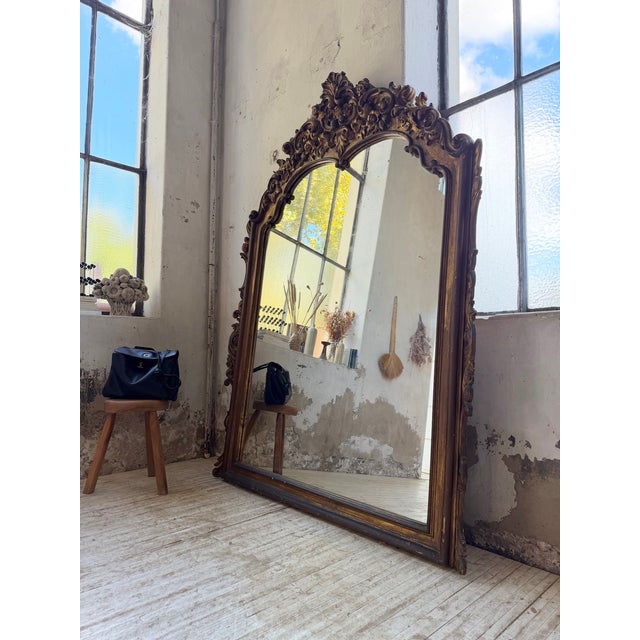 Antique Wooden Fireplace Mirror, 1800 For Sale - Image 3 of 18