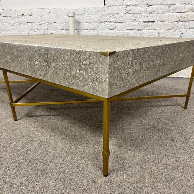Williams-Sonoma Faux Shagreen Coffee Table For Sale - Image 10 of 11