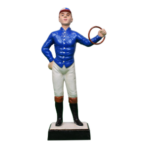 "21" Club Style Cast Iron Jockey Figurine- Blue