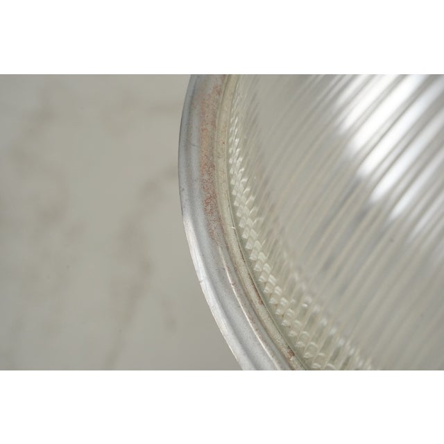 Metal Mid 20th Century Restored Industrial Holophane Steel Factory Pendant Light For Sale - Image 7 of 10