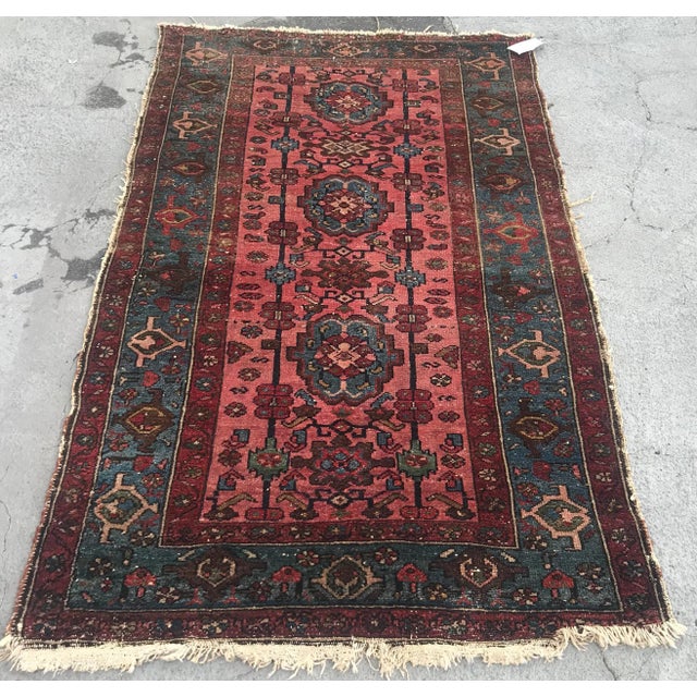 1910s Antique Hamedan Rug-5’11” X 3’5” For Sale - Image 13 of 13