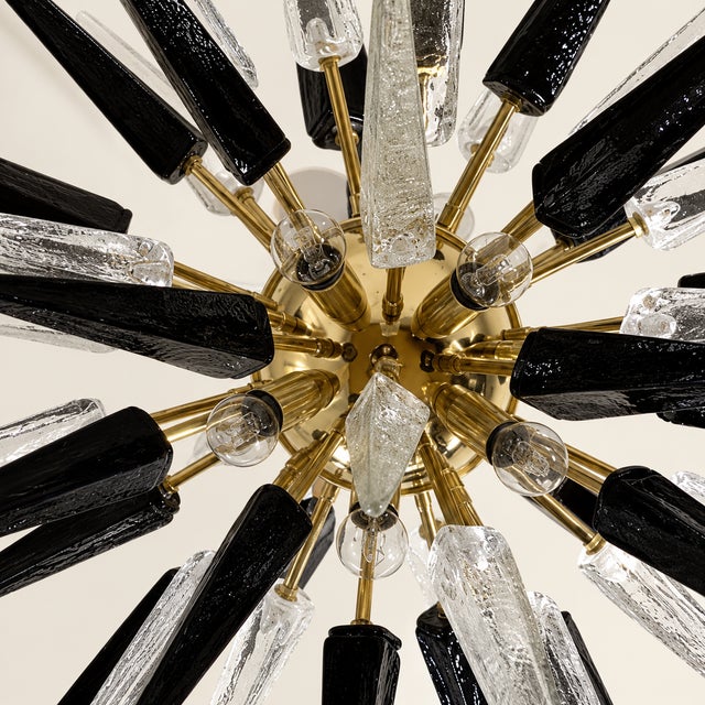 Not Yet Made - Made To Order Sputnik Light with 51 Black and Transparent Murano Tips from Justfurnituress SRL For Sale - Image 5 of 10