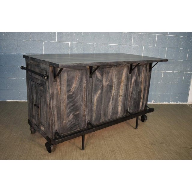 Crafters and Weavers Sawyer Parota Wood Kitchen Island For Sale - Image 4 of 8