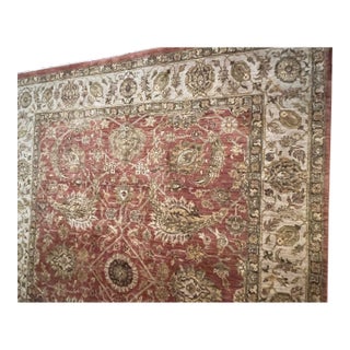 8’ X 10’ Hand-Knotted Indo-Persian Ushak Wool Rug - Immaculate Condition For Sale