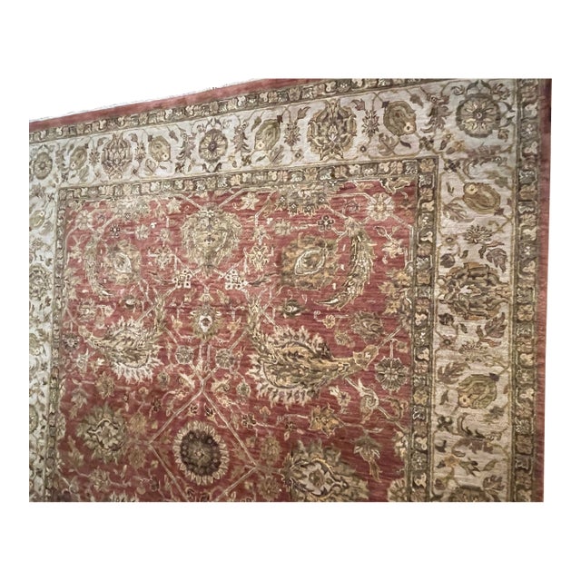 8’ X 10’ Hand-Knotted Indo-Persian Ushak Wool Rug - Immaculate Condition For Sale