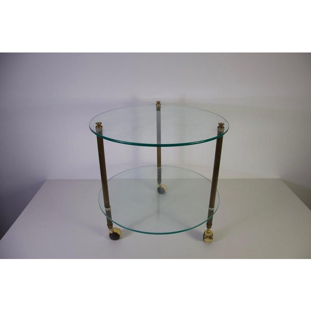 Gold French Brass and Glass Bar Cart, 1950s For Sale - Image 8 of 12