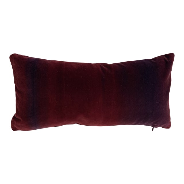 Creations Metaphors Deep Red Ombré Velvet Mini Lumbar Pillow Chairish