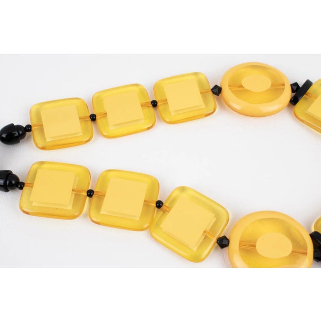 Angela Caputi Yellow and Black Resin Necklace For Sale - Image 10 of 10