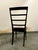 Set of 4 Mid Century chairs made in Italy in the 1950s. Black color and brown upholstery