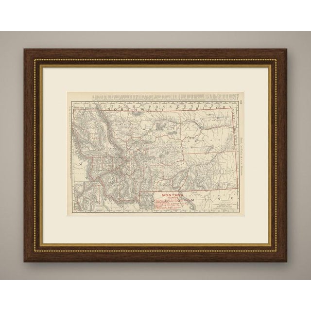 This antique map of Montana, from Rand McNally's 1899 indexed atlas, page 312, shows the state county by county from the...