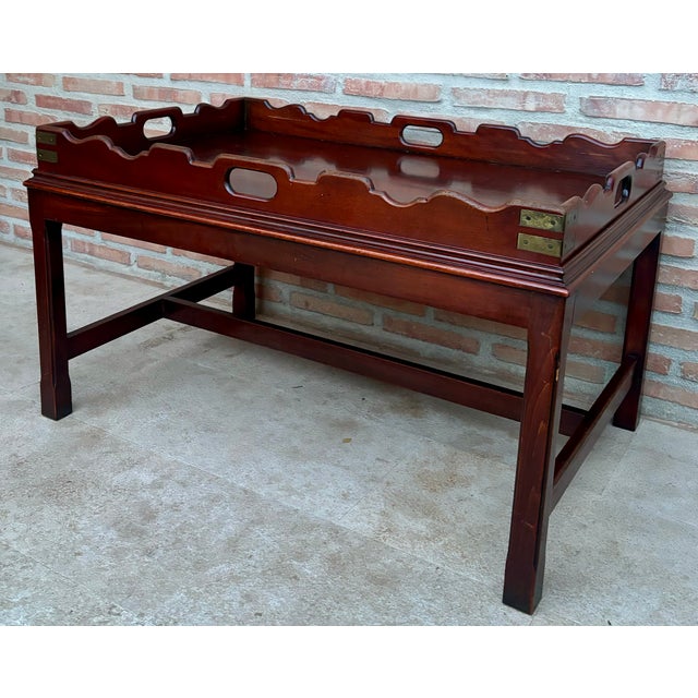 Beautiful side table with large removable tray. It has another matching side table, exactly the same but small in size....