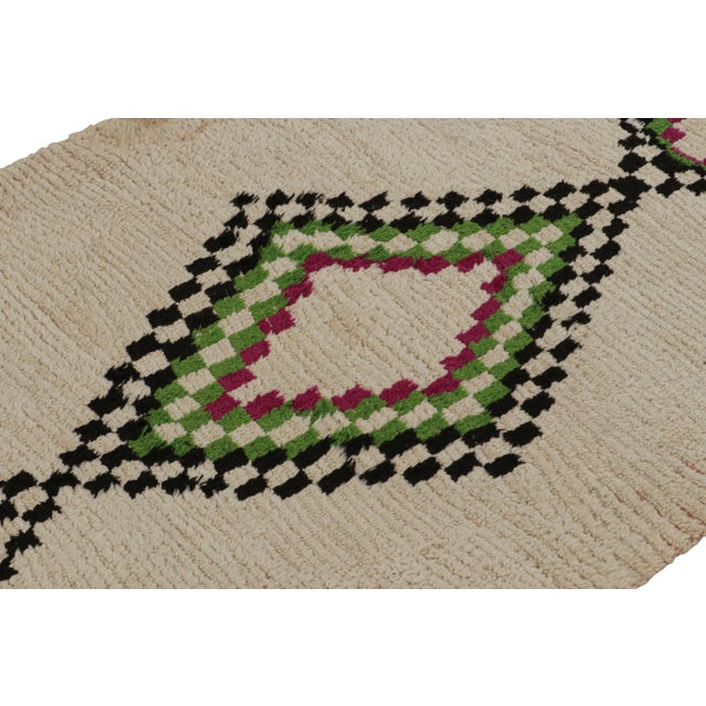 Rug & Kilim Vintage Moroccan Rug in Beige With Diamond Patterns, From Rug & Kilim For Sale - Image 4 of 7