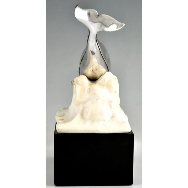 Black Marcel Bouraine, Art Deco Whale in the Waves, 1925, Bronze For Sale - Image 8 of 13