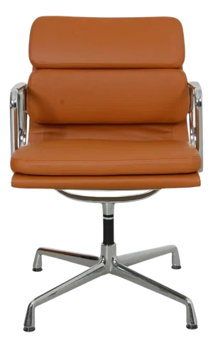 EA-208 Chair in Cognac Nevada Anilin Leather by Charles and Ray Eames, 2000s