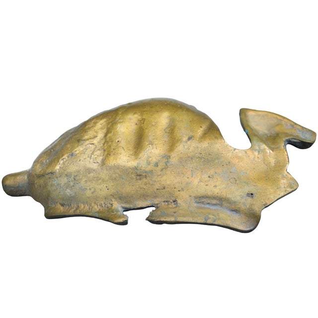Mid 20th Century Handmade Moroccan Camel-Patterned Brass Ashtray For Sale - Image 4 of 4