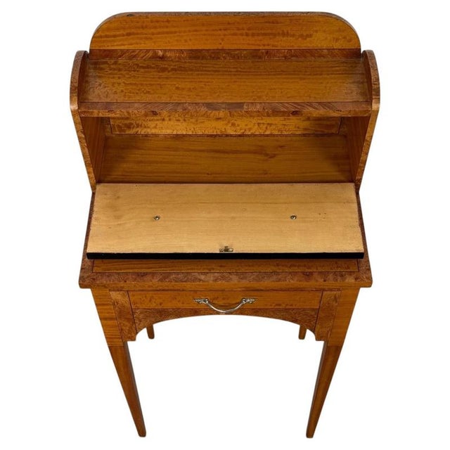 Antique English Satinwood Cabinet with Ebony Inlay For Sale - Image 4 of 14