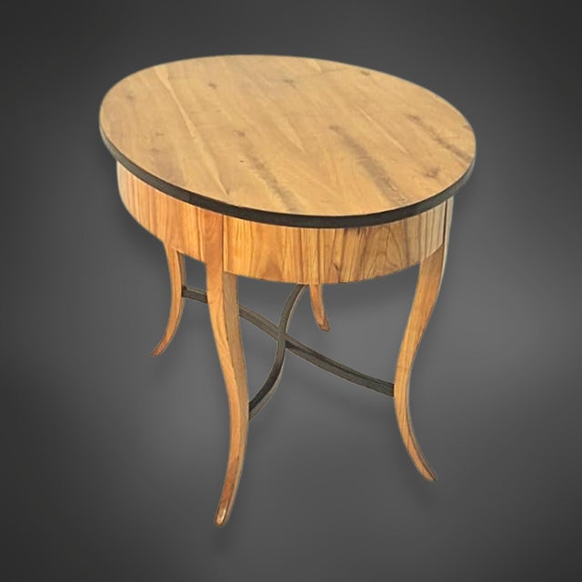 Biedermeier Oval Side Table in Cherry Wood, Germany, 1825 For Sale - Image 4 of 11