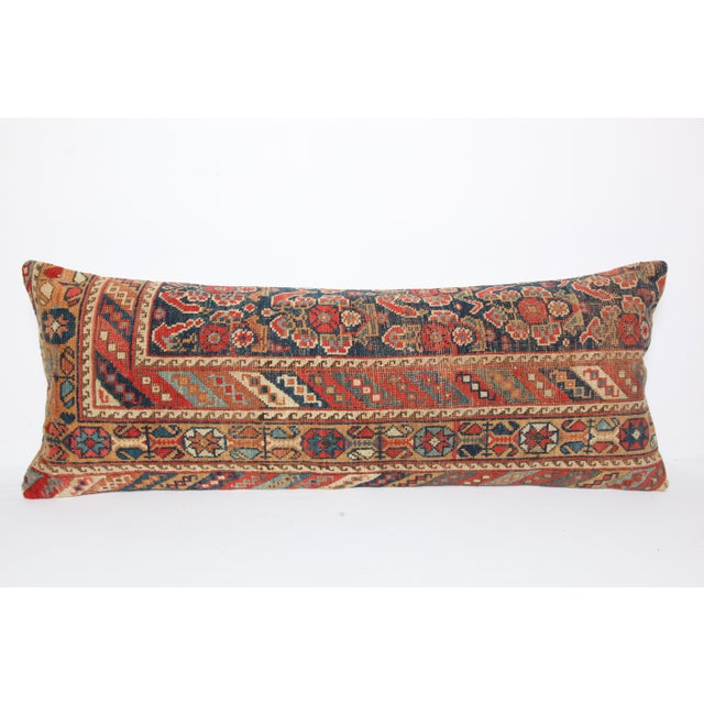 Handwoven Antique Persian Rug Lumbar Pillow Cover – Decorative Tribal Cushion Cover -16'' :X 41''' For Sale - Image 4 of 9