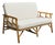 Ficks Reed, Two Seater Sofa, Bamboo, Cane, White Fabric, Usa, 1950s For Sale