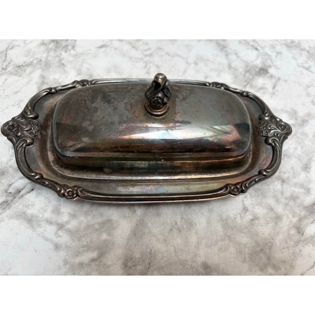 Silver Vintage Silver Plated Butter Storage Serving Dish For Sale - Image 8 of 8