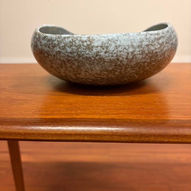 Vintage Japanese Speckled Studio Pottery Centerpiece Bowl For Sale In Seattle - Image 6 of 13