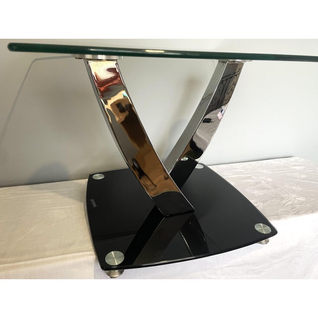 Glass and Chrome-Plated Metal Coffee Table from Temperet Glass, 2000s For Sale - Image 17 of 18