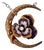 Art Nouveau Antique Pansy Pendant Necklace With Crescent Moon Design For Sale