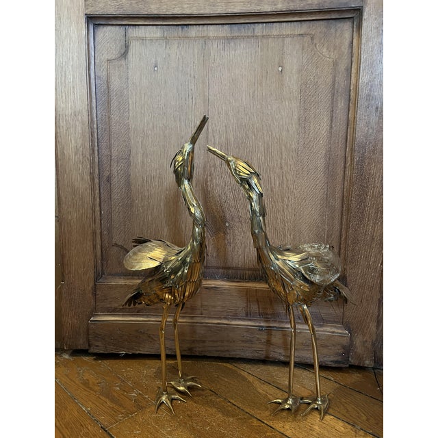 Gold Brass Herons, 1965, Set of 2 For Sale - Image 8 of 8