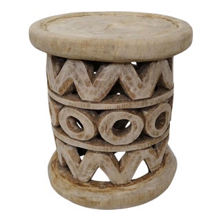 Raw Bamileke Stool Table For Sale