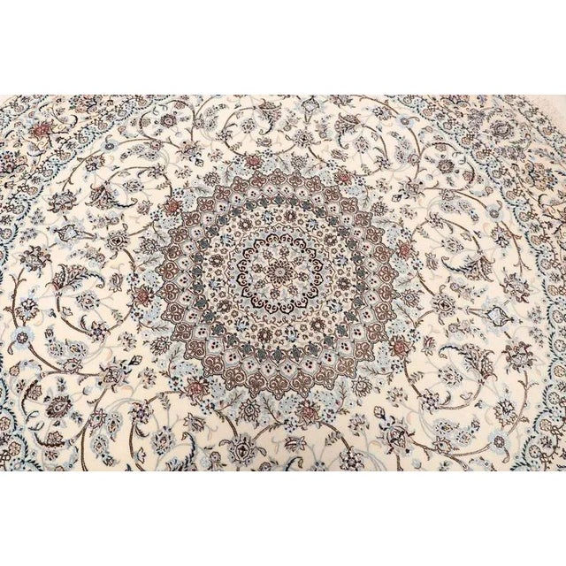 Textile Middle Eastern Hand-Knotted Nain Rug with Floral Pattern For Sale - Image 7 of 11