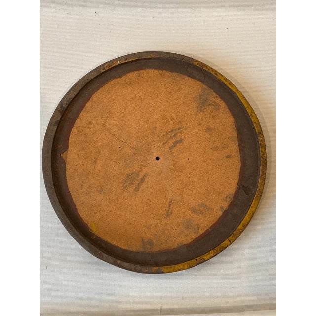 Art Deco Vintage Art Deco Style Wood Carved Painted Rosette Medallion Ceiling For Sale - Image 3 of 4
