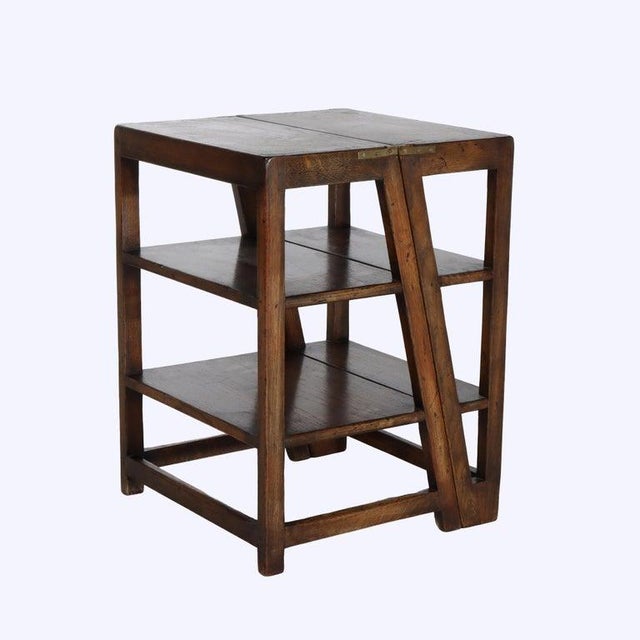 Wood Antique English George III Oak Library Folding Steps C1840 For Sale - Image 7 of 9