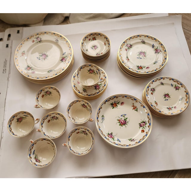 Set of Fine American Made Porcelain Dinnerware For Sale - Image 4 of 9
