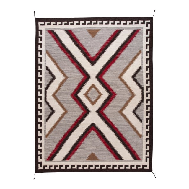 21st Century Modern Flat-Weave Navajo Style Wool Rug For Sale