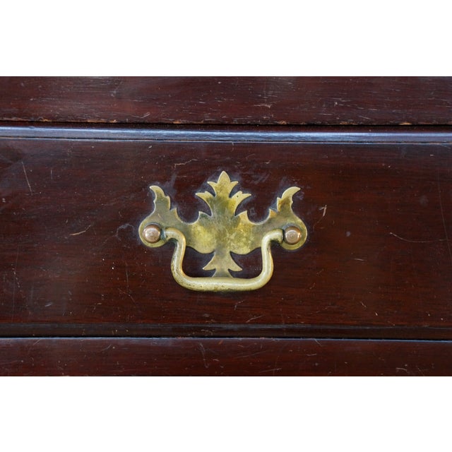 Mid Century Kaplan Furniture Mahogany Queen Anne Highboy Chest on Chest Dresser For Sale - Image 11 of 18
