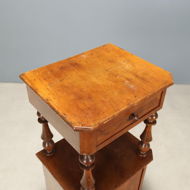 Brown Antique Italian Louis Philippe Walnut Nightstand, 1800s For Sale - Image 8 of 10