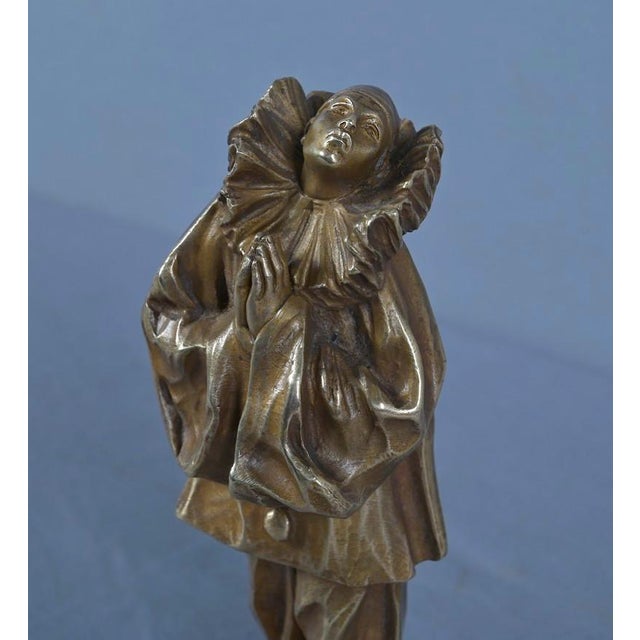 Small Bronze Pierrot Figure by L. Alliot, Early 20th Century For Sale - Image 5 of 15