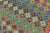 Textile Eclectic Balochi Blue/Orange Wool Rug - 4'10''x8'3'' For Sale - Image 7 of 11