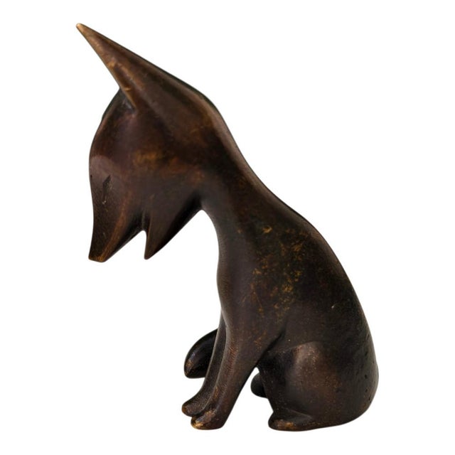 Hagenauer, Fuchs from Wiener Hagenauer Werkstätte, 1950s, Brass For Sale - Image 3 of 6