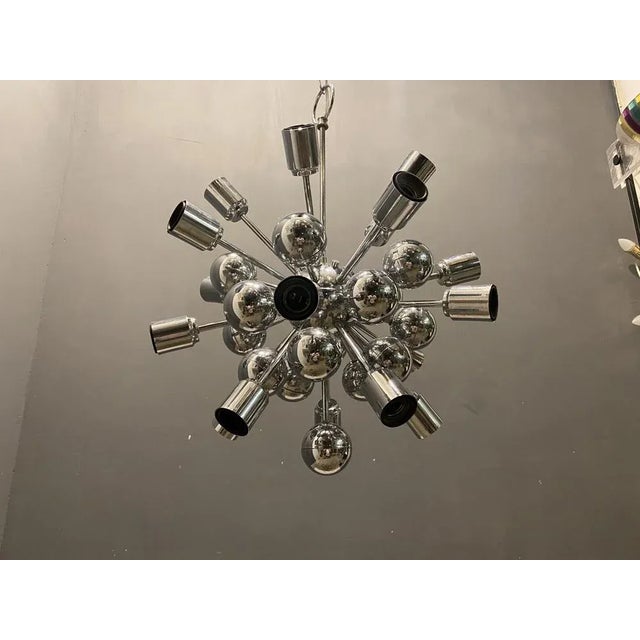 1970s Mid-Century Sputnik Chrome Pendant For Sale - Image 5 of 11