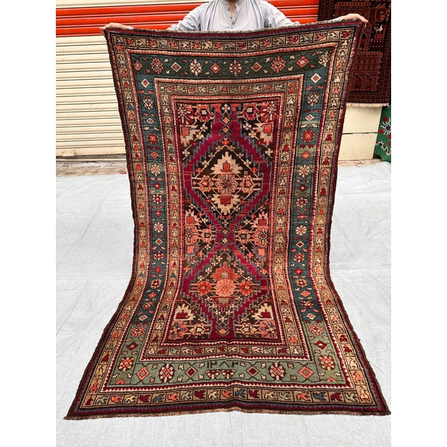 Antique Caucasian Shirvan Akstafa Hand-Knotted Wool Rug - 6'9" X 3'9" For Sale - Image 4 of 12