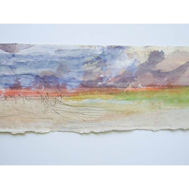 Abstract Contemporary Abstract Eggplant Green Landscape Painting For Sale - Image 3 of 5