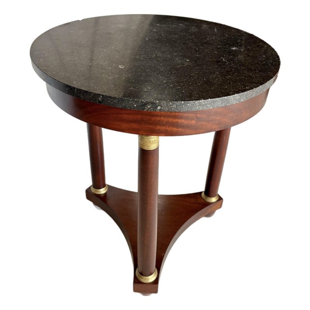 Early 20th Century French Walnut Empire Style Side Table For Sale