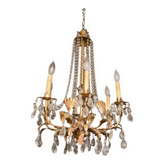 Italian Gilt Metal Chandelier For Sale