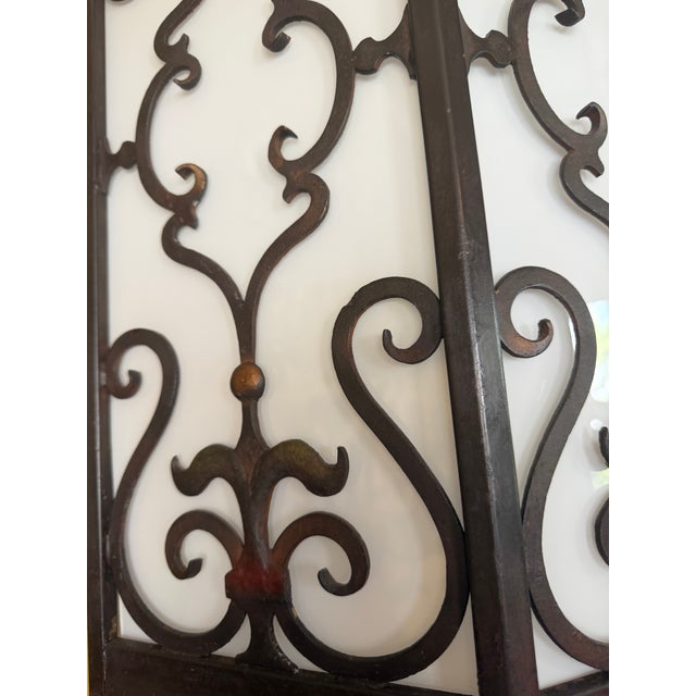 1920s Spanish Revival Wrought Iron Lantern Chandelier For Sale - Image 12 of 12
