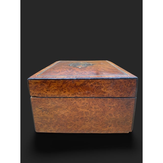 Napoleon III Elm Burl and Marquetry Box For Sale - Image 18 of 18