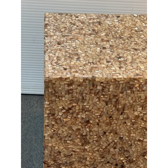 Contemporary Mother of Pearl + Resin Cube Side Table For Sale - Image 10 of 12