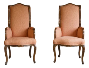 Wood Frame Upholstered Dining Arm Chair