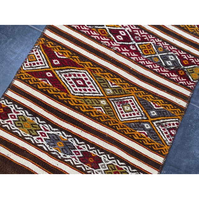 Tribal Wool Handwoven Kilim Rug For Sale - Image 6 of 10
