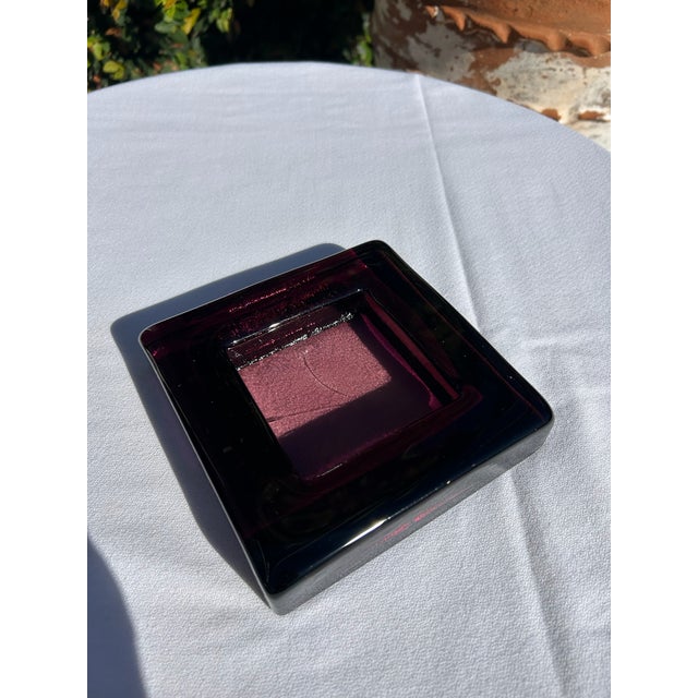 Vintage Plum Glass Square Catchall Dish For Sale - Image 4 of 17